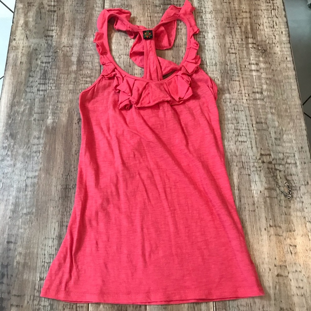 Coral, cotton tank